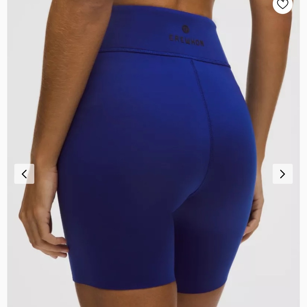 lululemon x erewhon blue 6” biker shorts
